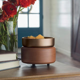 Diffuseur pour fondant et cubes de cire | CLASSIQUE 2 EN 1 NOYER ET ÉTAIN